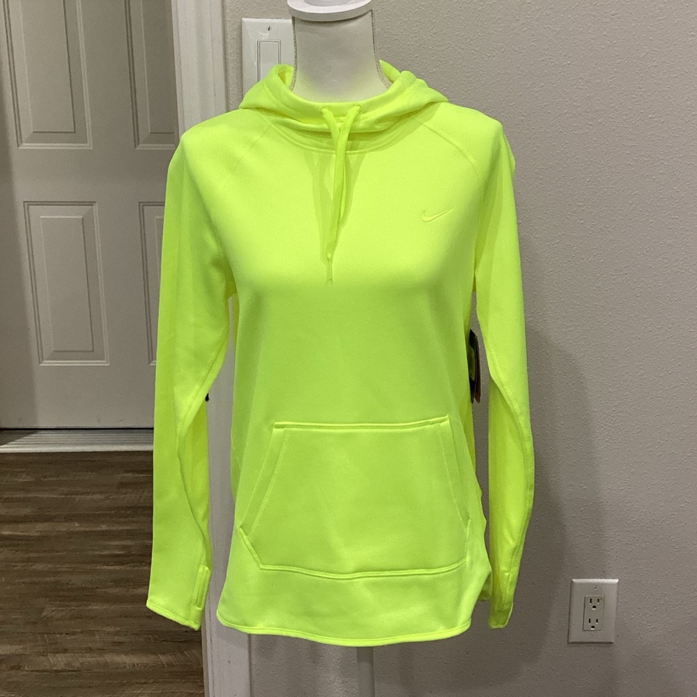 New Women’s Nike Therma-Fit Hoodie Bright Neon Green Size Small (Item#J024)
